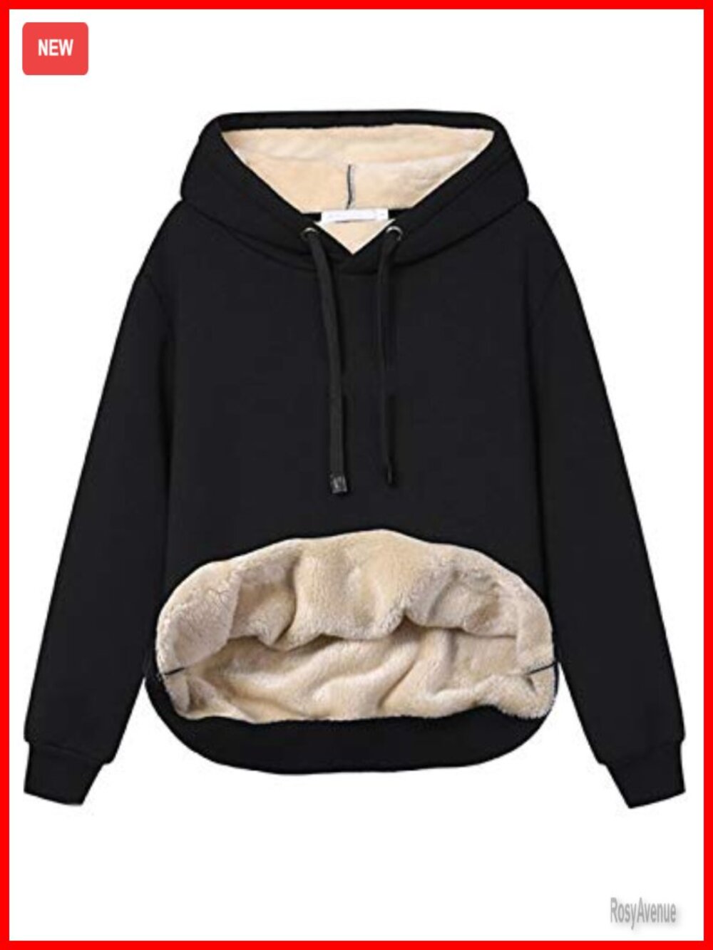 Sherpa Fleece Lined Hoodie Pullover Warm Heavyweight Sweatshirt Kangaroo Pocket